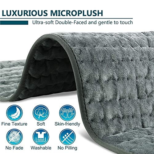 DMG Electric Heating Pad for Back & Cramp Relief (12"x24") - Moist/Dry Heat