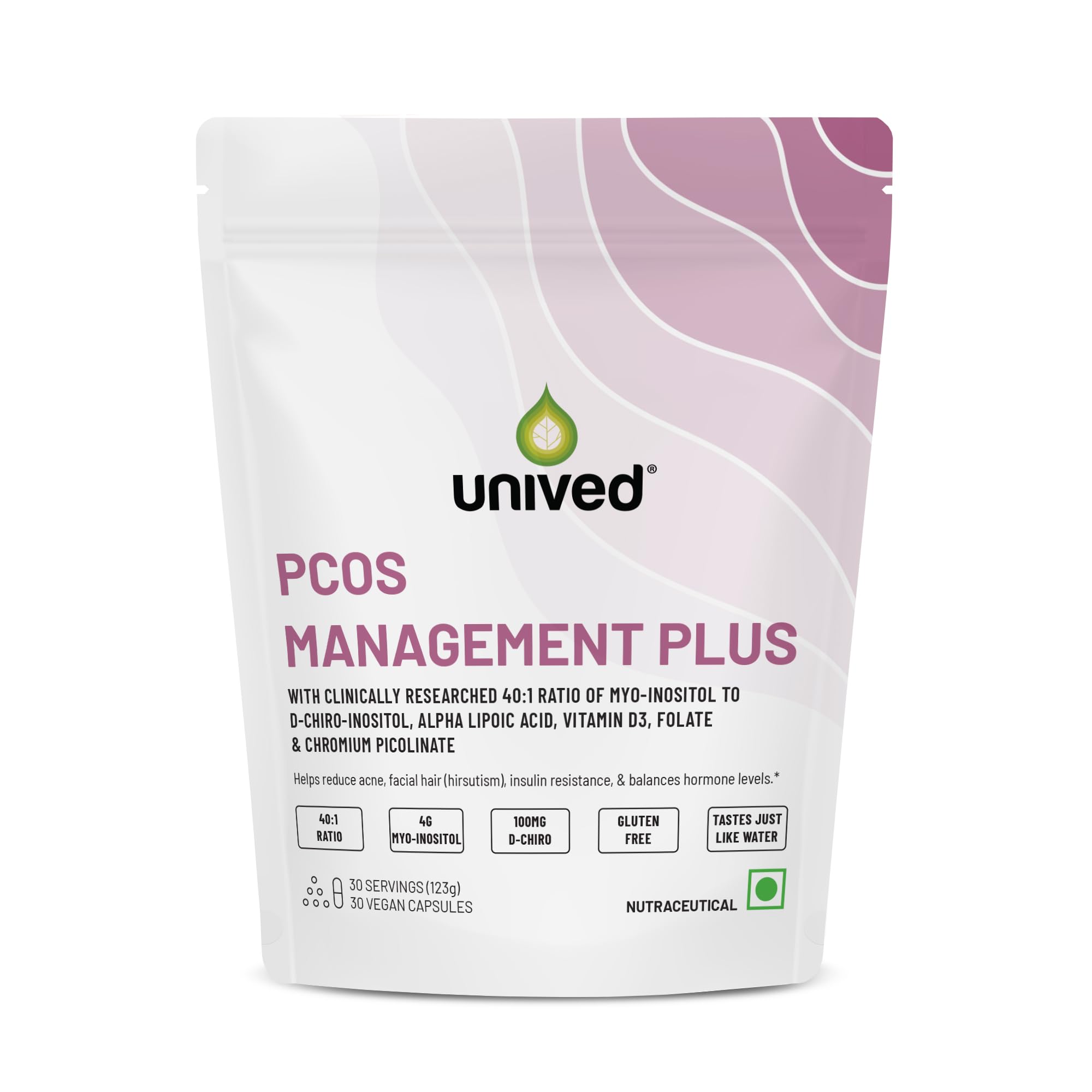 Unived PCOS Management Plus - 40:1 Myo-Inositol to D-Chiro-Inositol with Caronisitol®