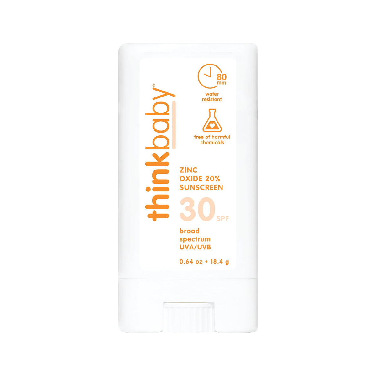 Thinkbaby SPF 30 Sun Cream Stick – Safe for Babies, Kids & Adults – Vegan, Mineral, Water Resistant, Reef Friendly