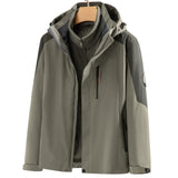 Men's 3-in-1 Jacket – Removable Liner Windproof Outdoor Two-Piece Set