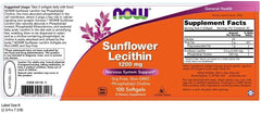 NOW Foods Supplements, Sunflower Lecithin 1200 mg with Phosphatidyl Choline, 100 Softgels