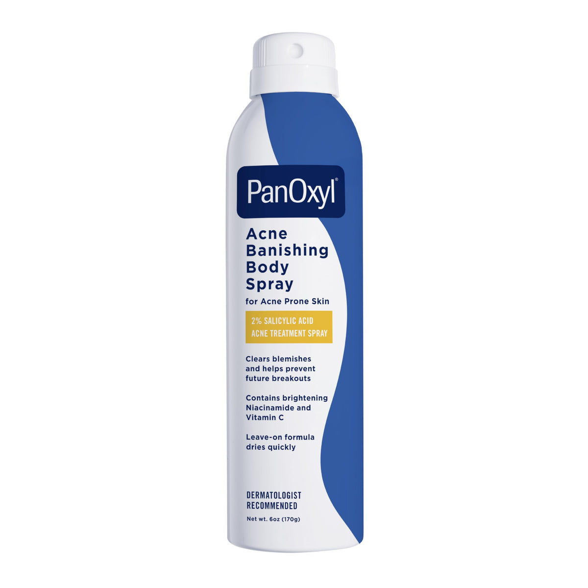 PanOxyl Acne Banishing Body Spray with 2% Salicylic Acid - 6 Oz | Pimple Treatment Spray for Stubborn Breakouts