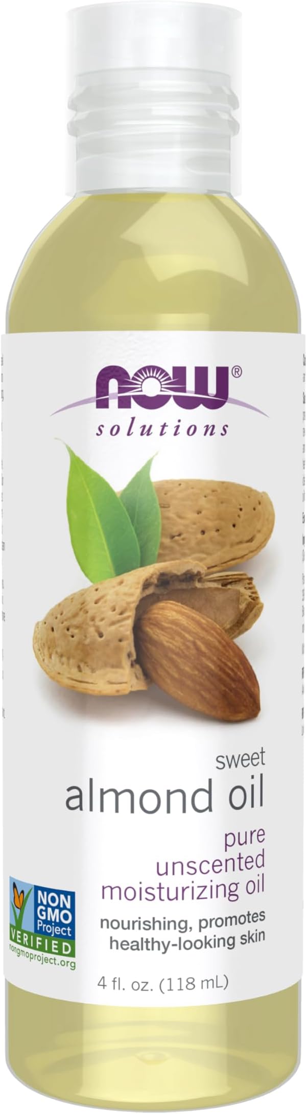 NOW Solutions Sweet Almond Oil - 100% Pure, 4 oz for Skin & Hair