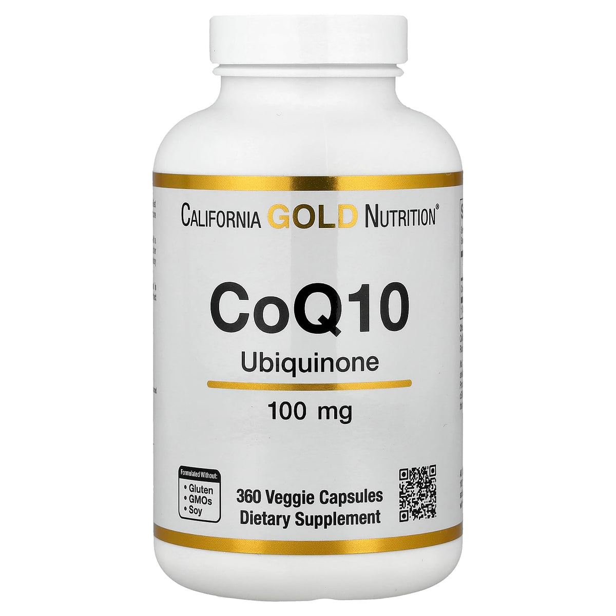 California Gold Nutrition CoQ10, USP Grade Ubiquinone, 100 mg, 360 Veggie Capsules