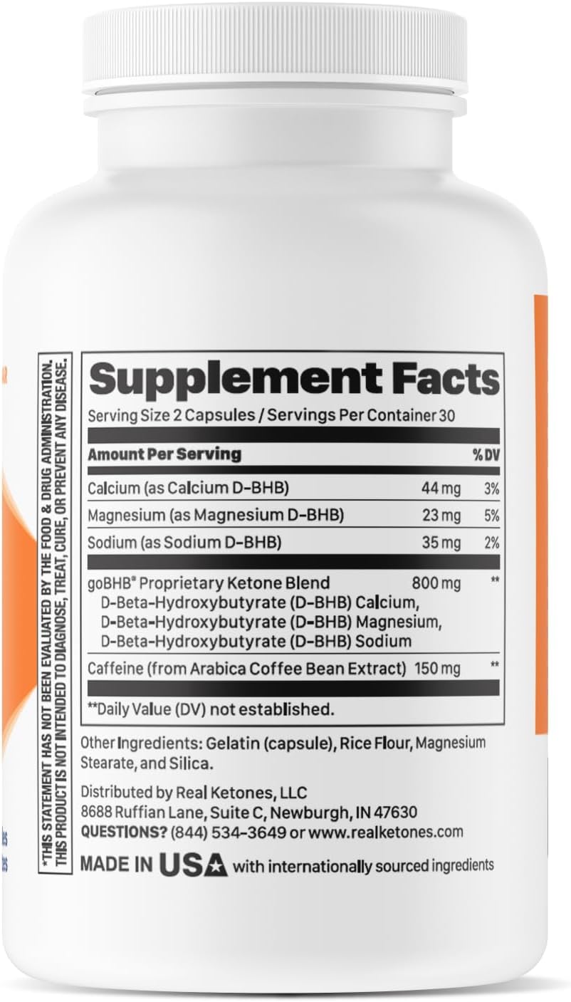 Keto BHB Salts capsules: Exogenous ketones supplement for enhanced energy, focus, and ketosis.