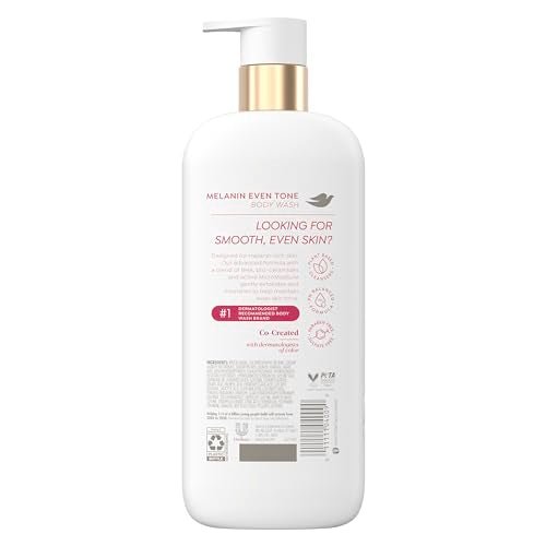 Dove Exfoliating Body Wash Melanin Even Tone - Promotes Even Skin Tone with 5% Pro-Ceramide Serum & BHA - 18.5 oz