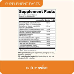 Naturewise Total Colon Care Herbal Cleanse - With Prebiotics, Botanicals, & Antioxidants - for Regular Bowel Movement, Digestion, Gut Health - Vegan, Gluten-Free, Non-GMO - 60 Capsules[2-Month Supply]