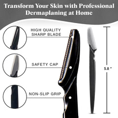 Kitsch Pro Dermaplaning Tool Set, Facial Hair Removal for Women, Eyebrow Razor and Face Razor for Women, 12 Pack