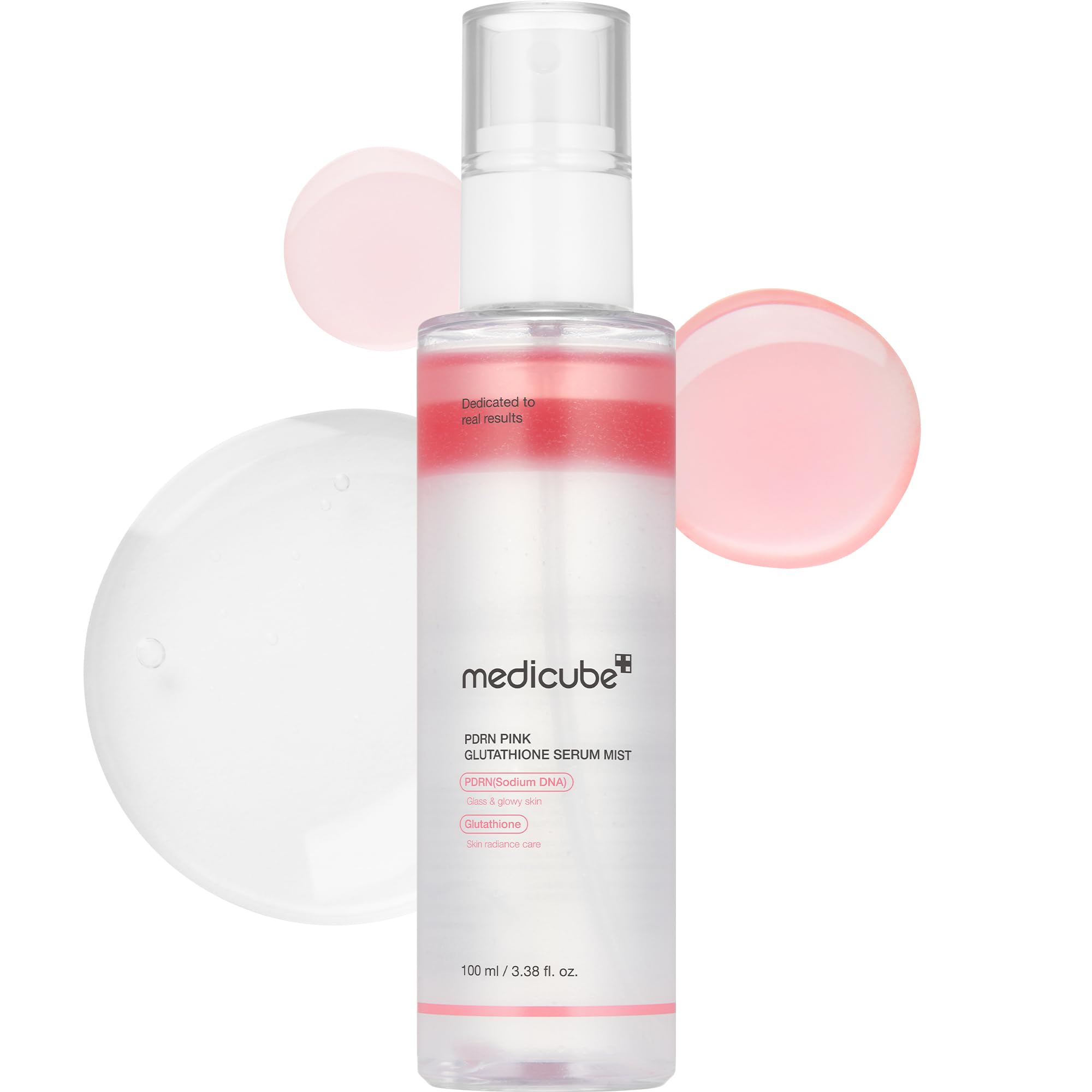 medicube Salmon DNA PDRN Pink Glutathione Spray Serum | Pink Glass Glow Serum Mist for Moisturizer, Soothing, Firming, and Uneven Skin Tone | Korean Skincare