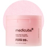 Medicube Salmon DNA PDRN Pink Collagen Jelly Pad - Korean Toner Pads with Niacinamide & Retinol