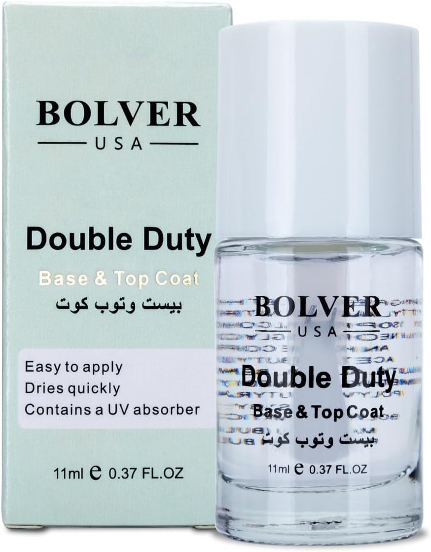 BOLVER USA Quick Dry 2-in-1 Base & Top Coat for Long-lasting Salon Finish