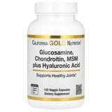 California Gold Nutrition Glucosamine Chondroitin MSM Plus Hyaluronic Acid Joint Support – 120 Veggie Capsules