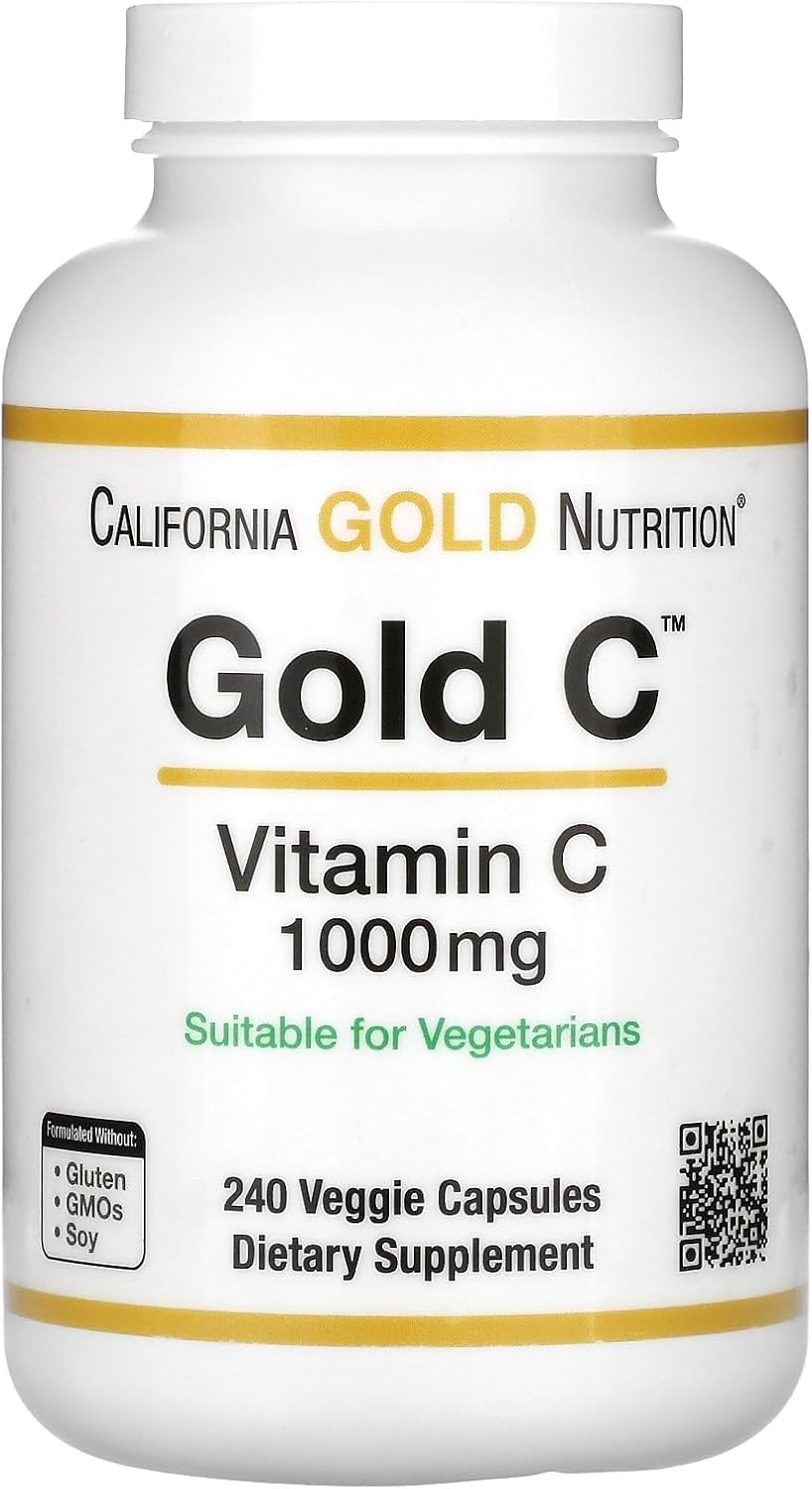 California Gold Nutrition, Gold C, فيتامين C بدرجة USP، 1000 مجم، 240 كبسولة نباتية