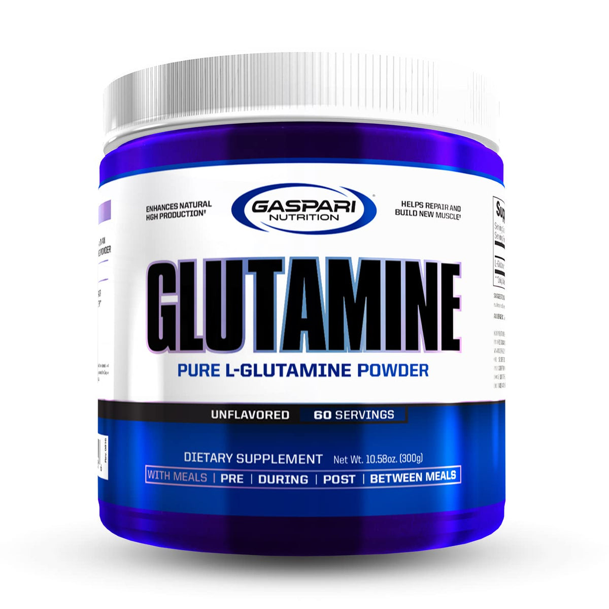 Gaspari Nutrition Glutamine Unflavored 10.58 oz (300 g) - Pure L-Glutamine Supplement