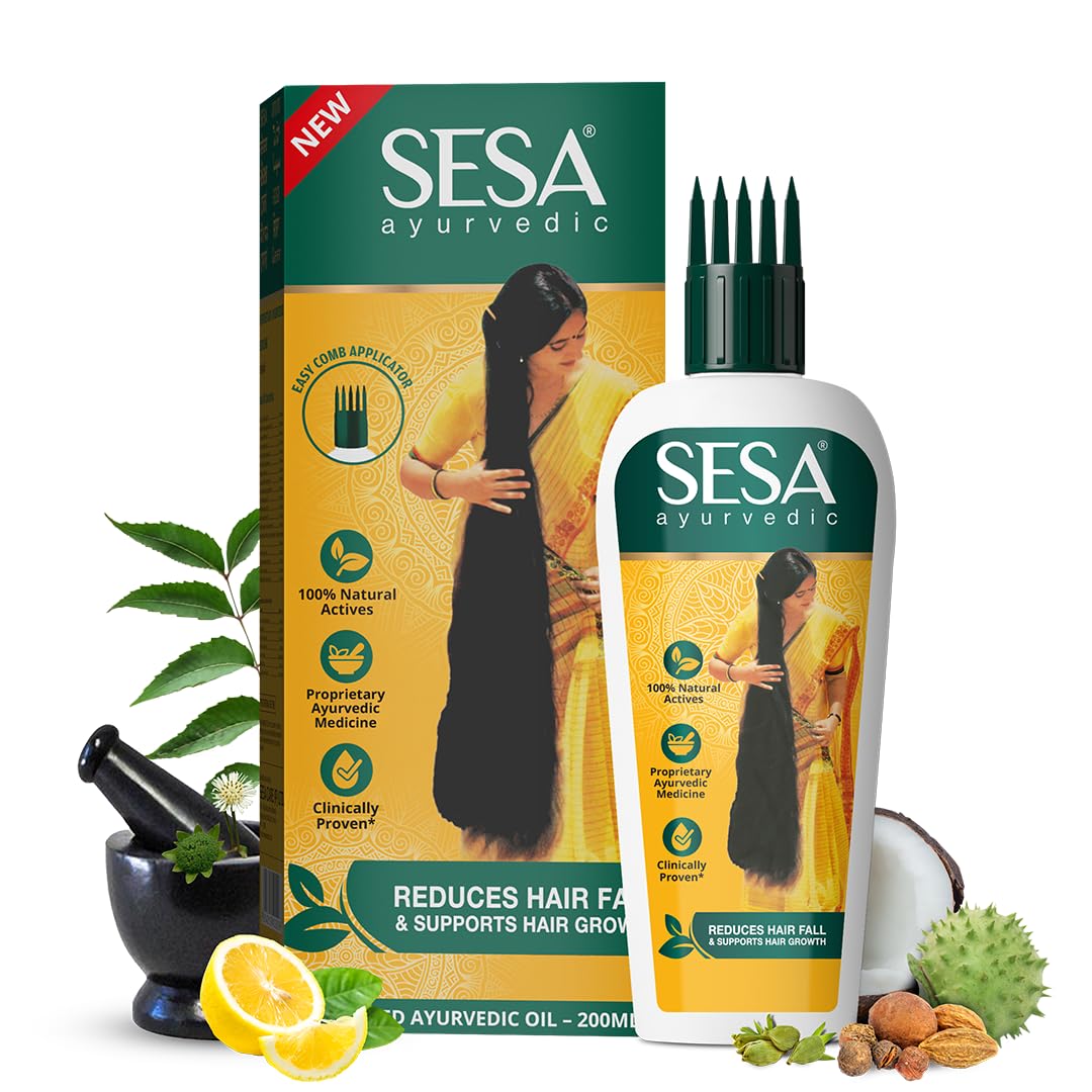Sesa Ayurvedic Hair Oil - 5000 Year Old Kshir Pak Vidhi with Bhringraj & 17 Rare Herbs - 200ml
