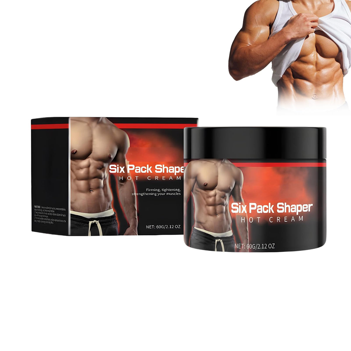 Six Pack Shaper Hot Cream - Fat Burning & Muscle Firming Toning Cream