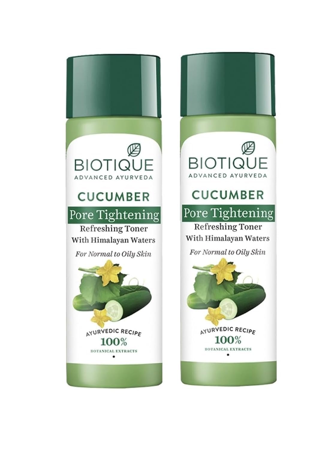 Biotique Cucumber Pore Tightening Toner - Ayurvedic & Organic - 120mL (Pack of 2)