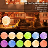 Mydethun 16 Colors Moon Lamp with 148 Modes - LED Night Light with Remote Control & Wood Stand
