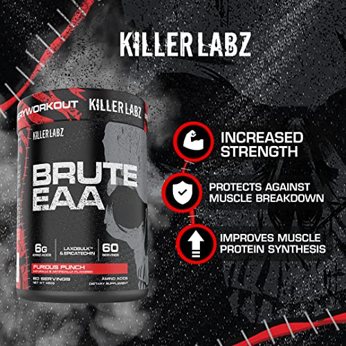 KILLER LABZ Brute EAA with Laxobulk & Epicatechin - 60 Servings (Rest in Peach)