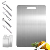 100% Pure Titanium Cutting Board – Dishwasher Safe, Double-Sided, 18.1 x 11.8 Inches for Kitchen Use