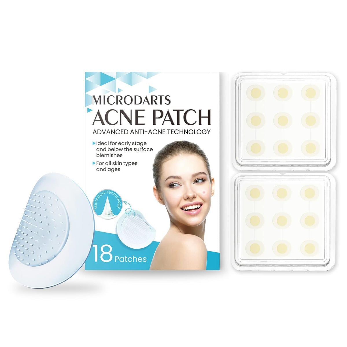 KASTWAVE Micropoint Acne Patch - 18 Patches with Advanced Anti-Acne Technology for Early Stage Blemishes