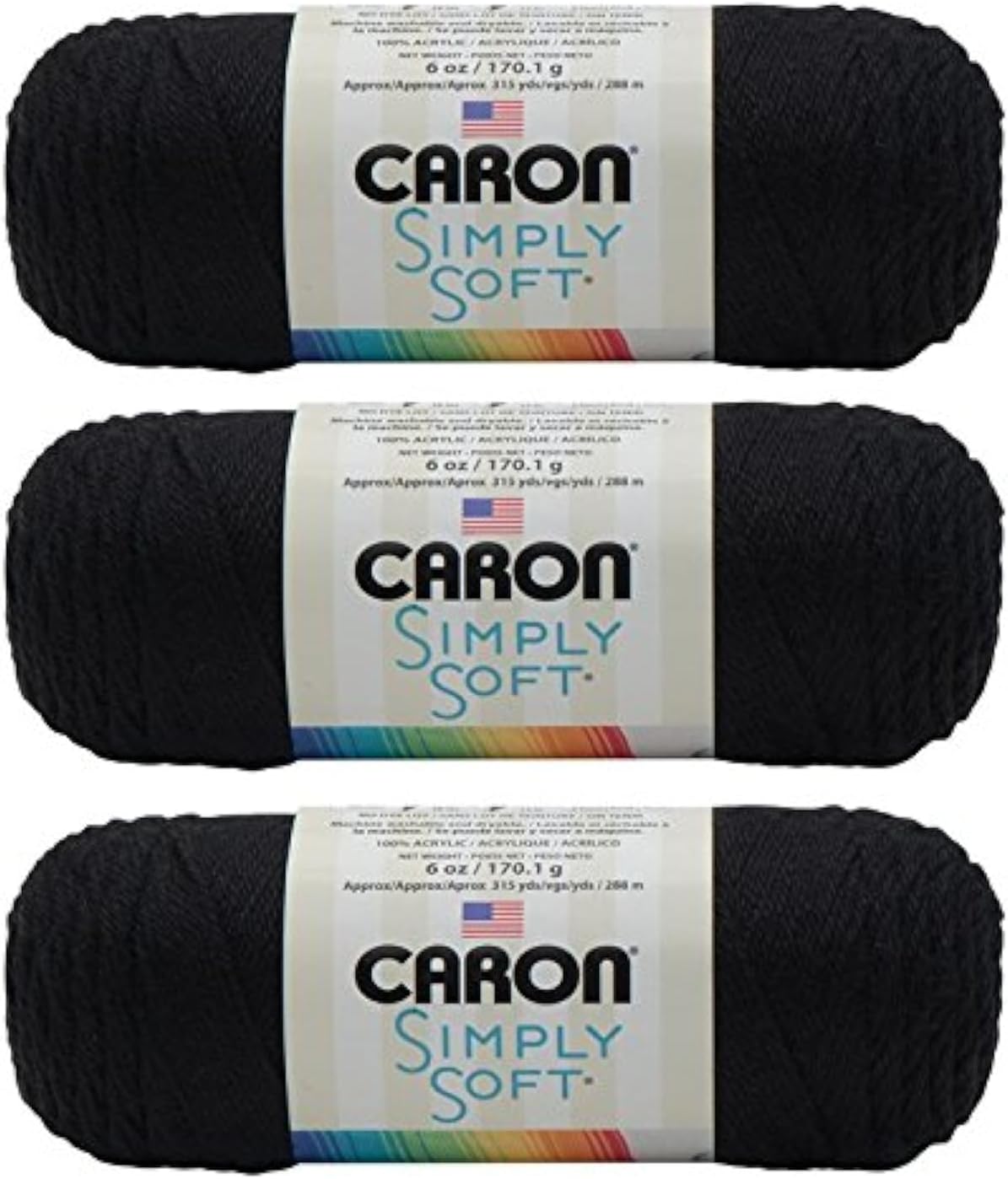 "Caron Simply Soft Yarn - 3-Pack Autumn Red Worsted Weight Acrylic"