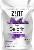 Zint Pure Beef Gelatin Powder - Unflavored Protein for Gut & Joint Support, 16oz