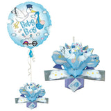 Amscan Baby Stork Pop-Up Foil Balloon Weight (Blue & Pink) | Gender Reveal Party