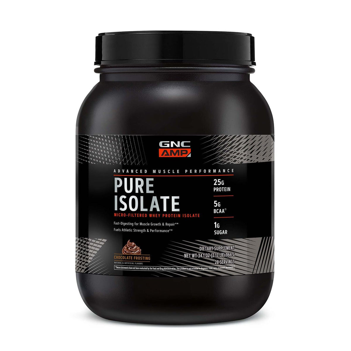 GNC AMP Pure Isolate Protein - Chocolate Frosting 28oz (28 Servings)