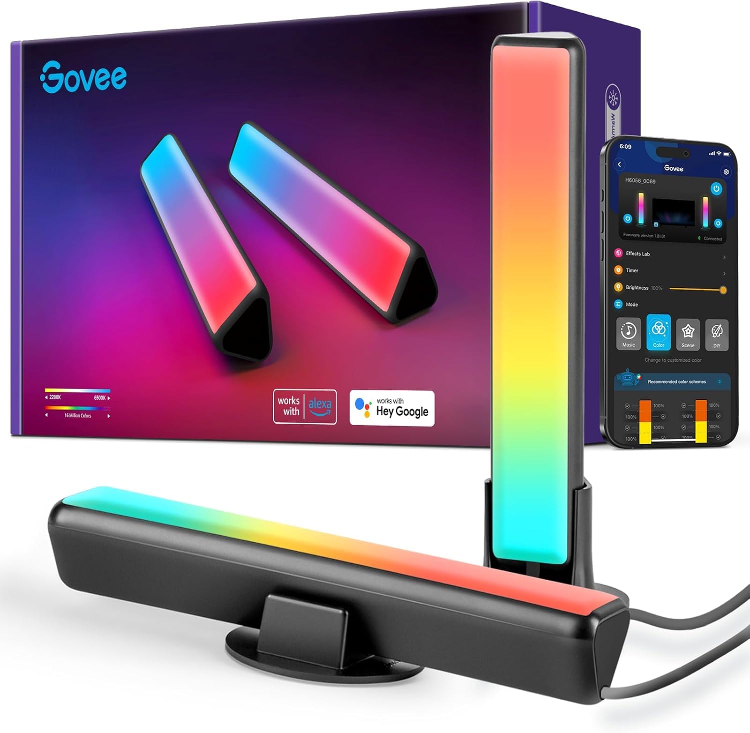 Govee Smart RGBICWW LED Light Bars for TV Backlighting & Gaming