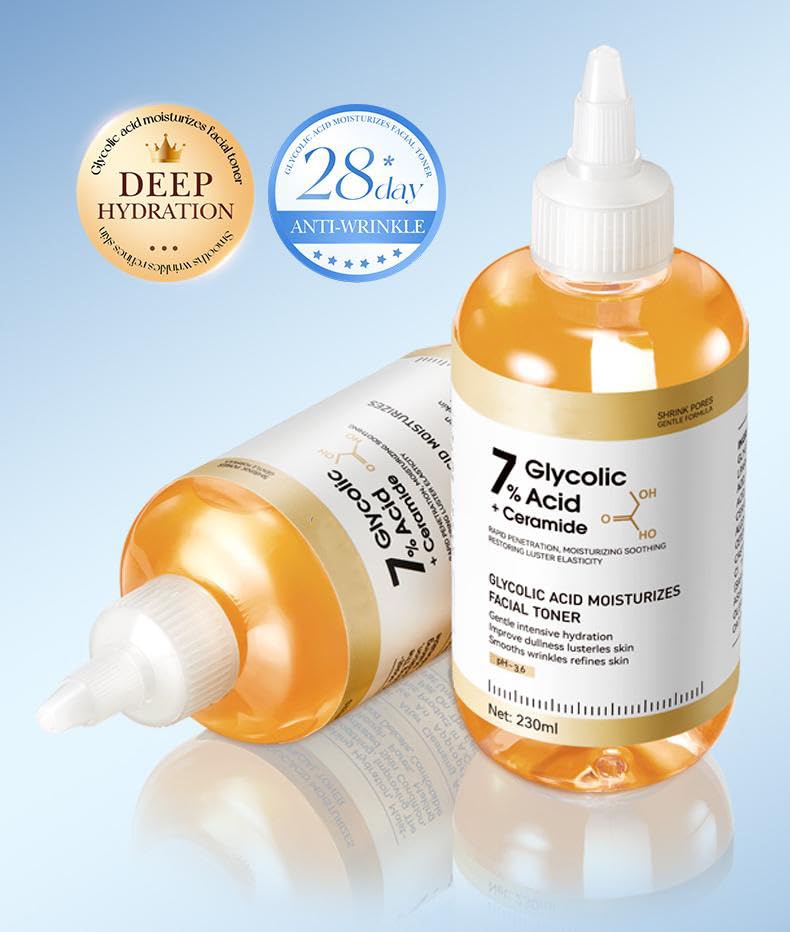 7% Glycolic Acid Facial Toner - Daily Exfoliating & Hydrating Solution