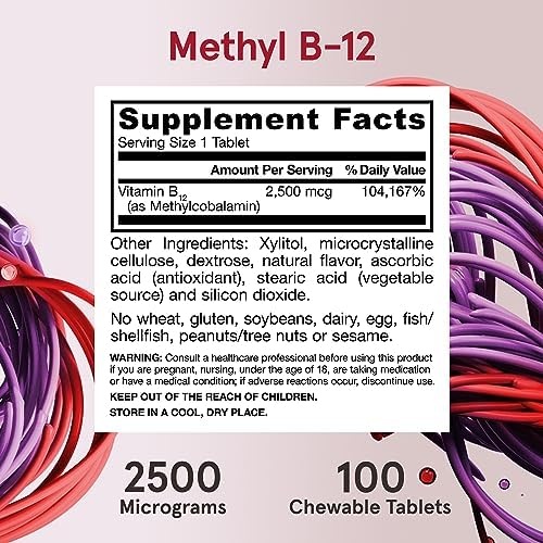 Jarrow Formulas Methyl B12 Tropical Flavor Lozenges - High Potency B12