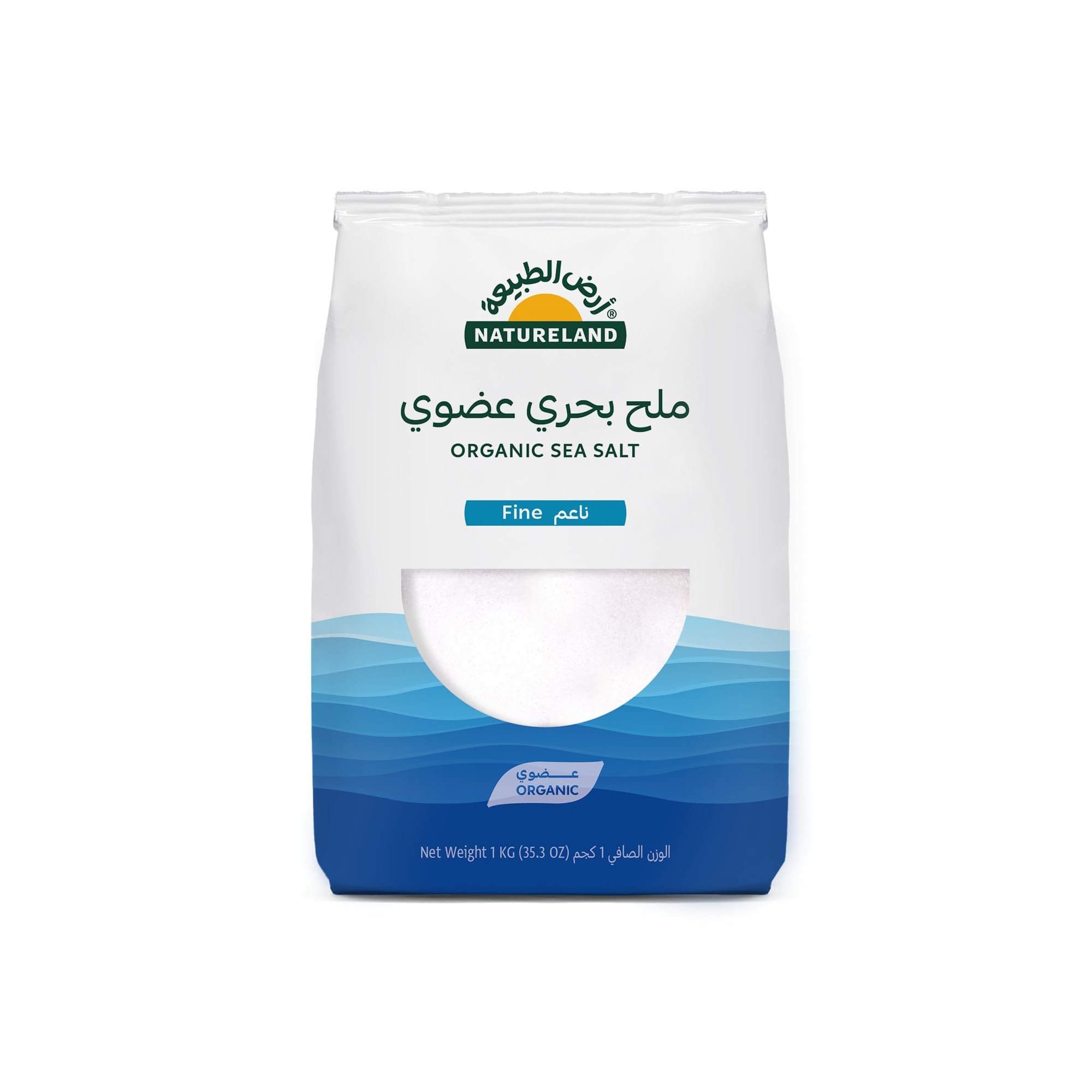 Natureland Organic Fine Sea Salt - Pure 1kg Pouch