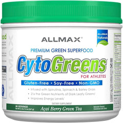 ALLMAX, CytoGreens, Premium Green Superfood for Athletes, Acai Berry Green Tea, 1.2 lbs (535 g)