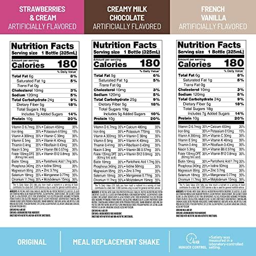 SlimFast Meal Replacement Shake, Protein Drink for Meal Support, Fan Favorites Variety Pack, Original RTD,11 Fl. Oz Bottles, 12 Count (Packaging May Vary)