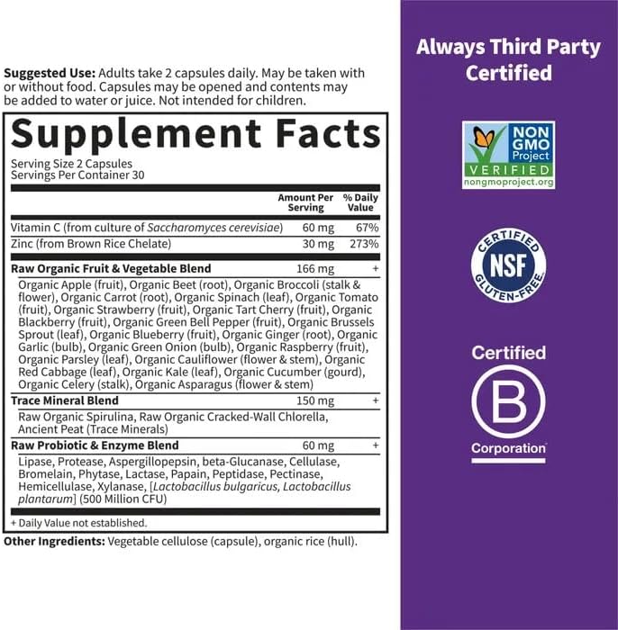 Garden of Life Vitamin Code Raw Zinc - 60 Veggie Caps