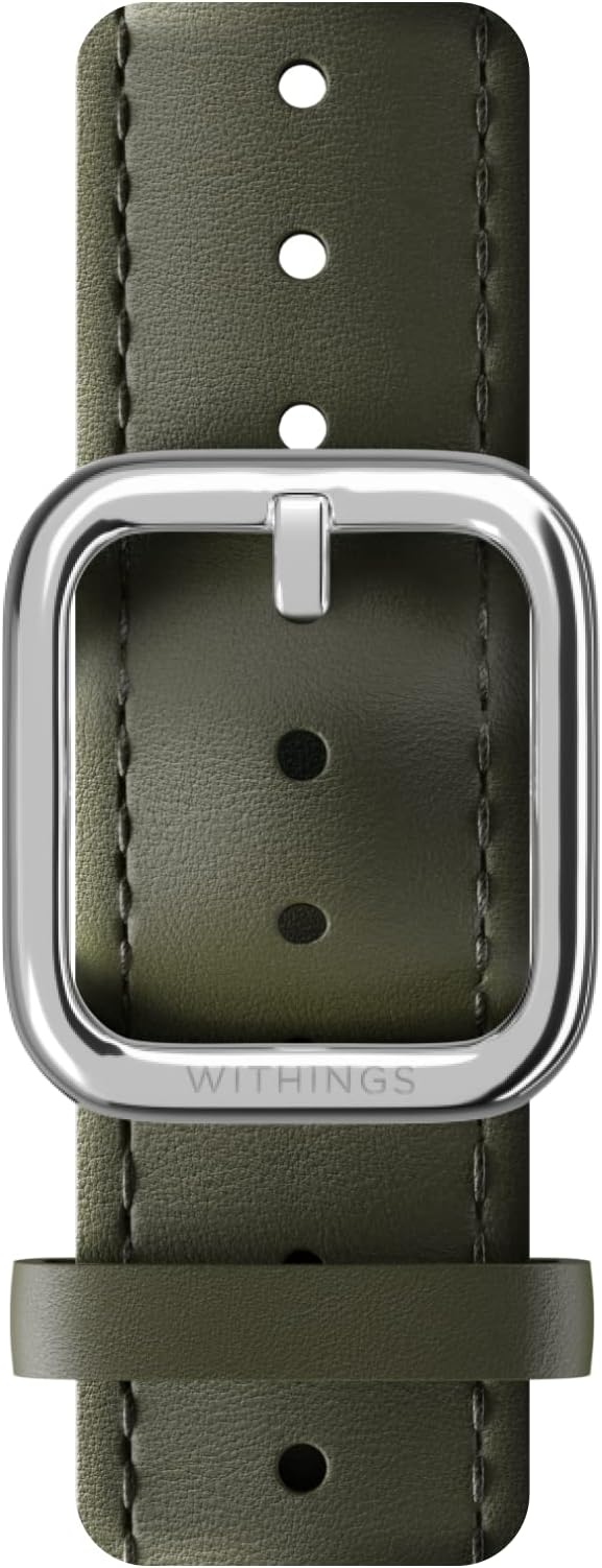 سوار "ويذينجز" من الجلد الفاخر؛ متوافق مع ساعات (ScanWatch) وسلسلة (Steel)، يوفر لمسة فخامة وراحة مثالية للمعصم.