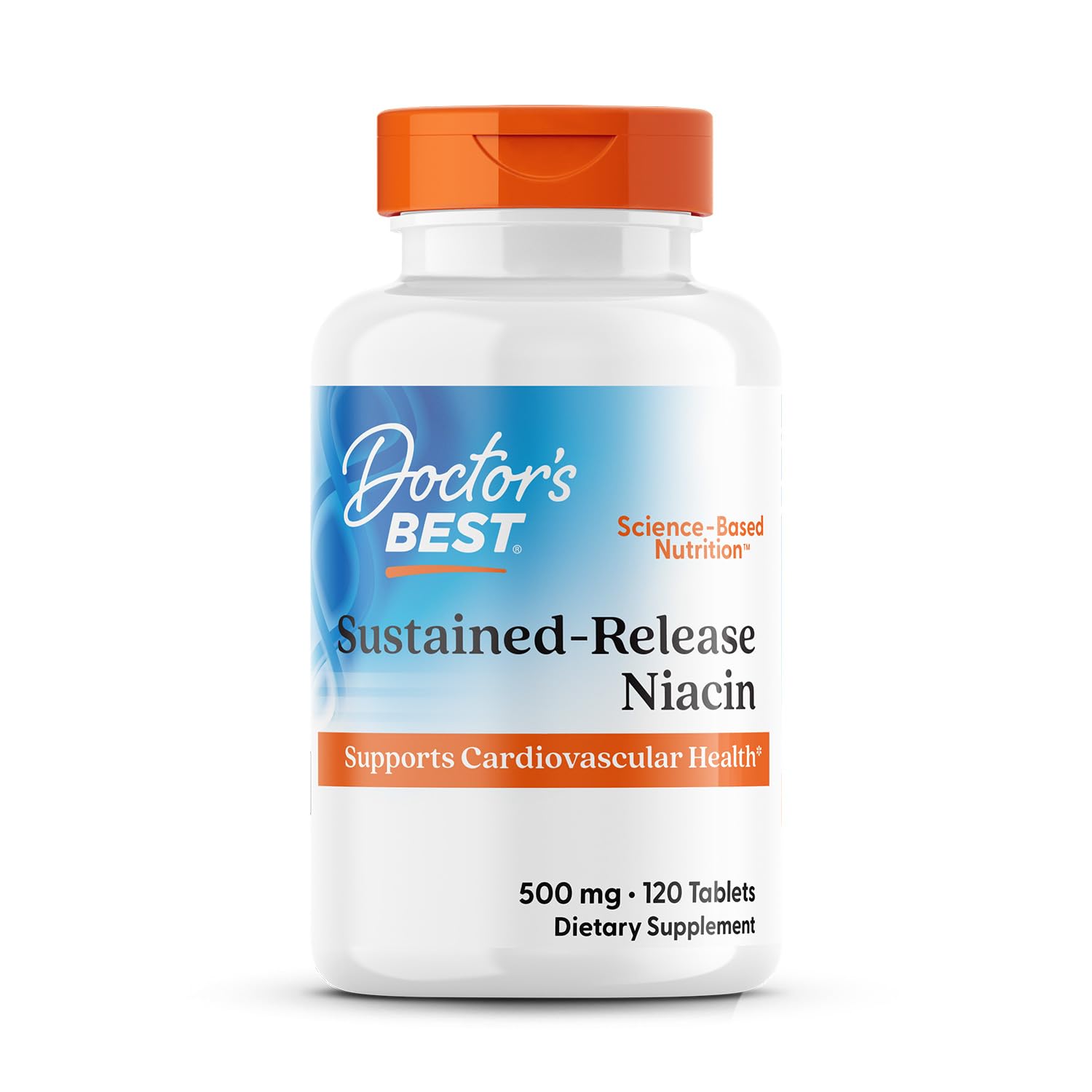 Doctor's Best Sustained-Release Niacin with niaXtend, 500mg, 120 Tablets