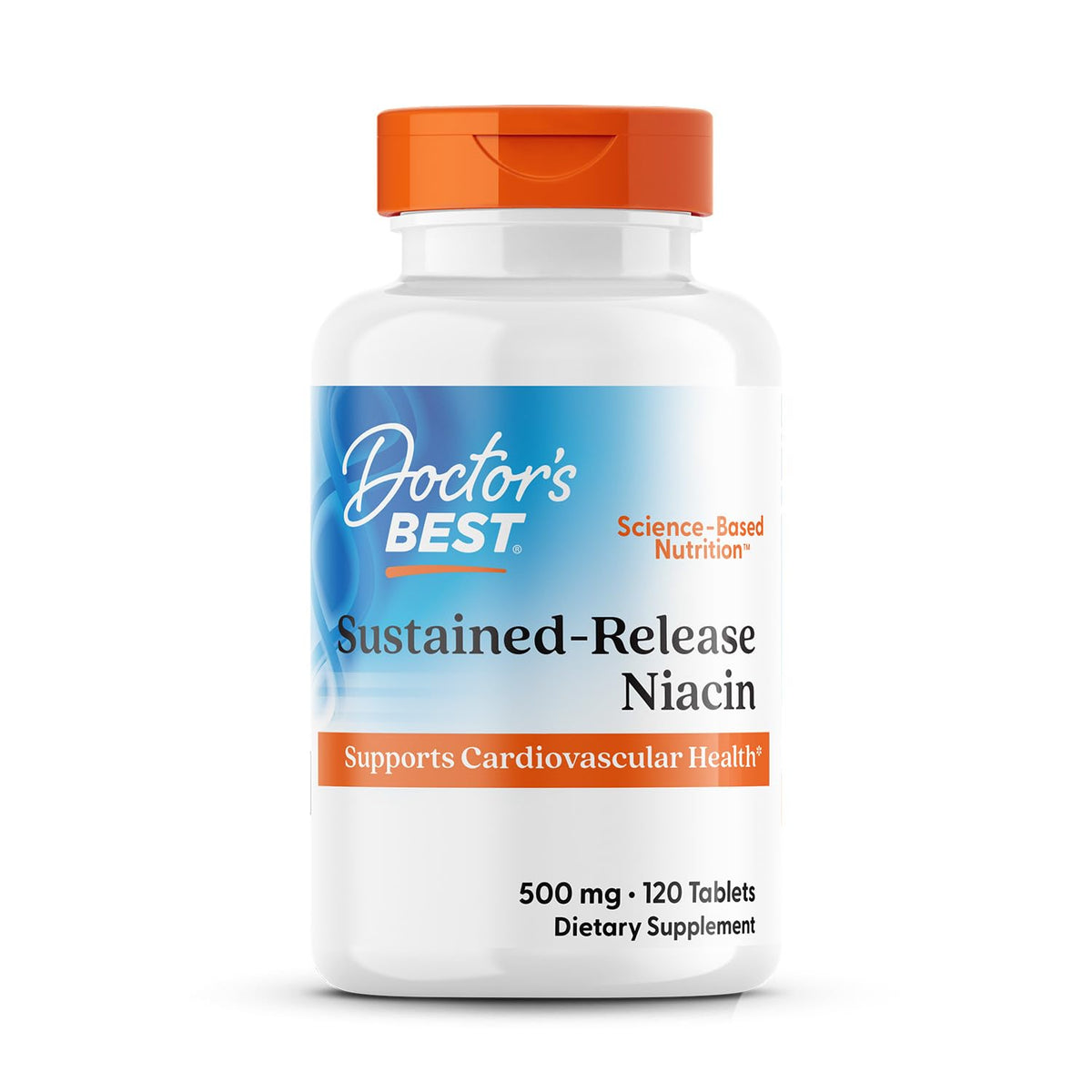 Doctor's Best Sustained-Release Niacin with niaXtend, 500mg, 120 Tablets