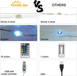 Fairy String Lights 10m - 100 LED Rainbow Twinkle Lights with Timer & Remote Control for Bedroom, Wedding, Christmas, Halloween, Party Decor