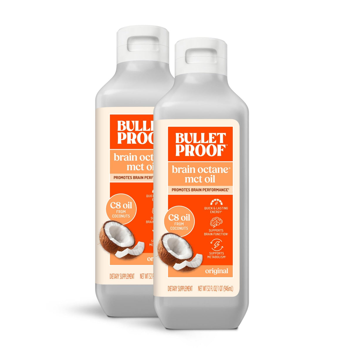 Bulletproof Brain Octane MCT Oil - 16 oz (Pack of 2)