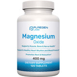 Puregen Labs Magnesium 400mg High Potency Supplement for Immune Support & Muscle Recovery