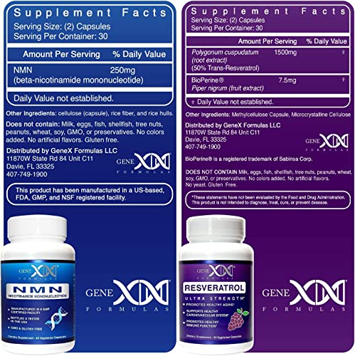 GENEX NMN & Resveratrol Dynamic Duo for Healthy Aging Support (2 Bottles)