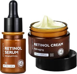 Leyoom Retinol Face Cream & Serum Duo - Anti-Aging, Firming & Moisturizing for Fine Lines & Wrinkles - 30g Cream + 30ml Serum