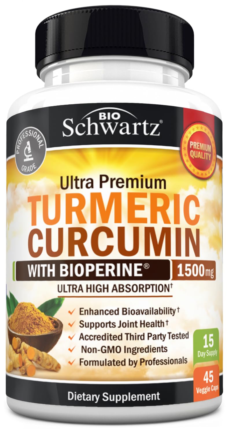 Turmeric Curcumin 1500mg with Black Pepper - 95% Curcuminoids - 45 Capsules