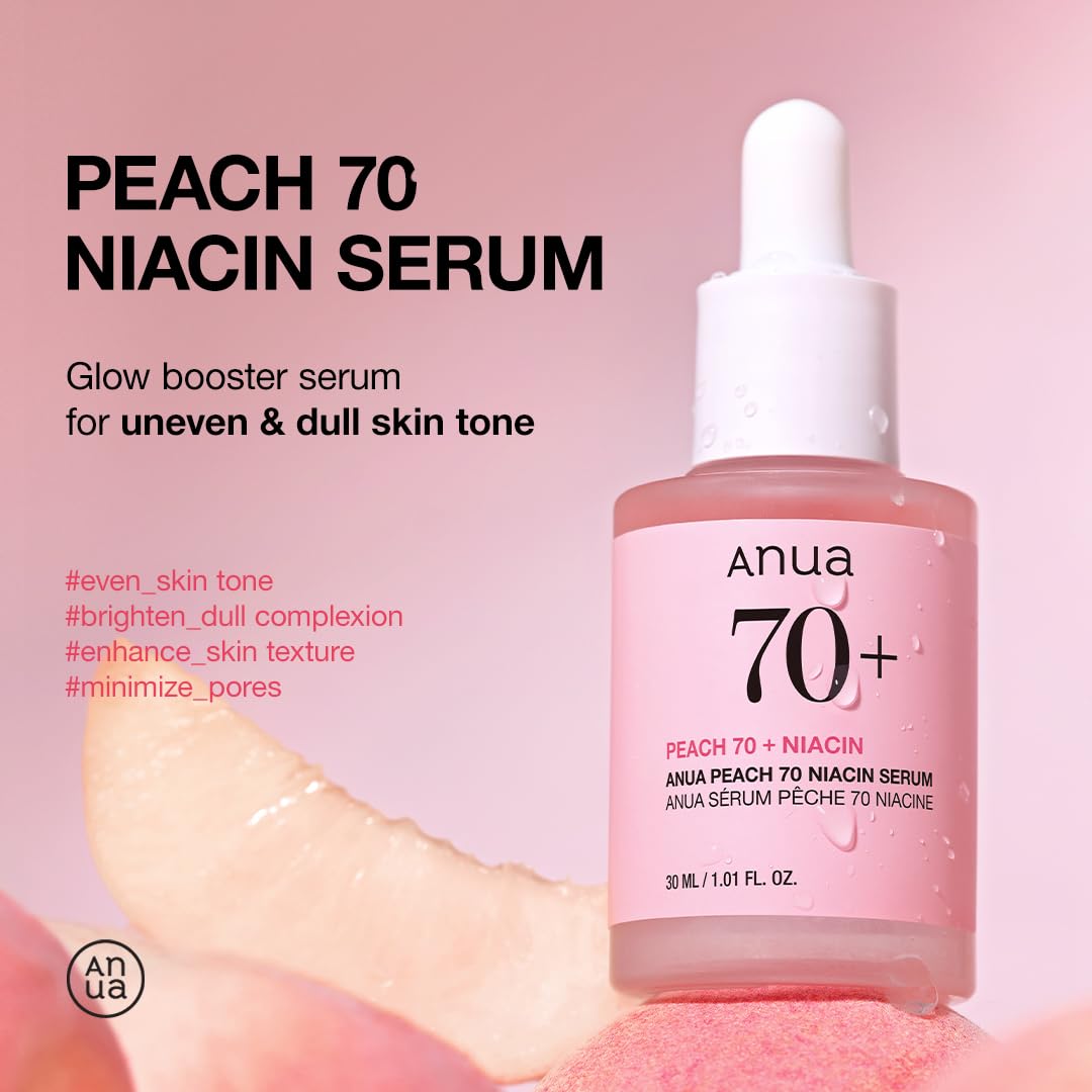 Anua, Peach 70% Niacin Serum, 1.01 fl oz (30 ml)