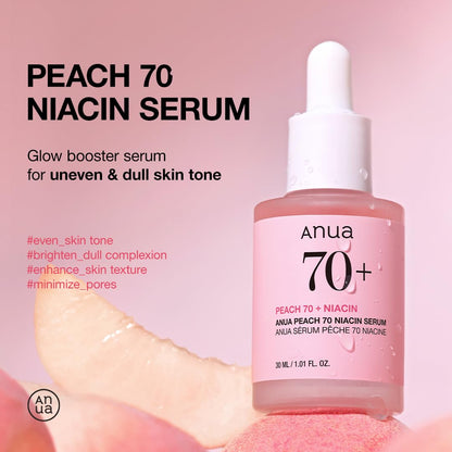 Anua, Peach 70% Niacin Serum, 1.01 fl oz (30 ml)