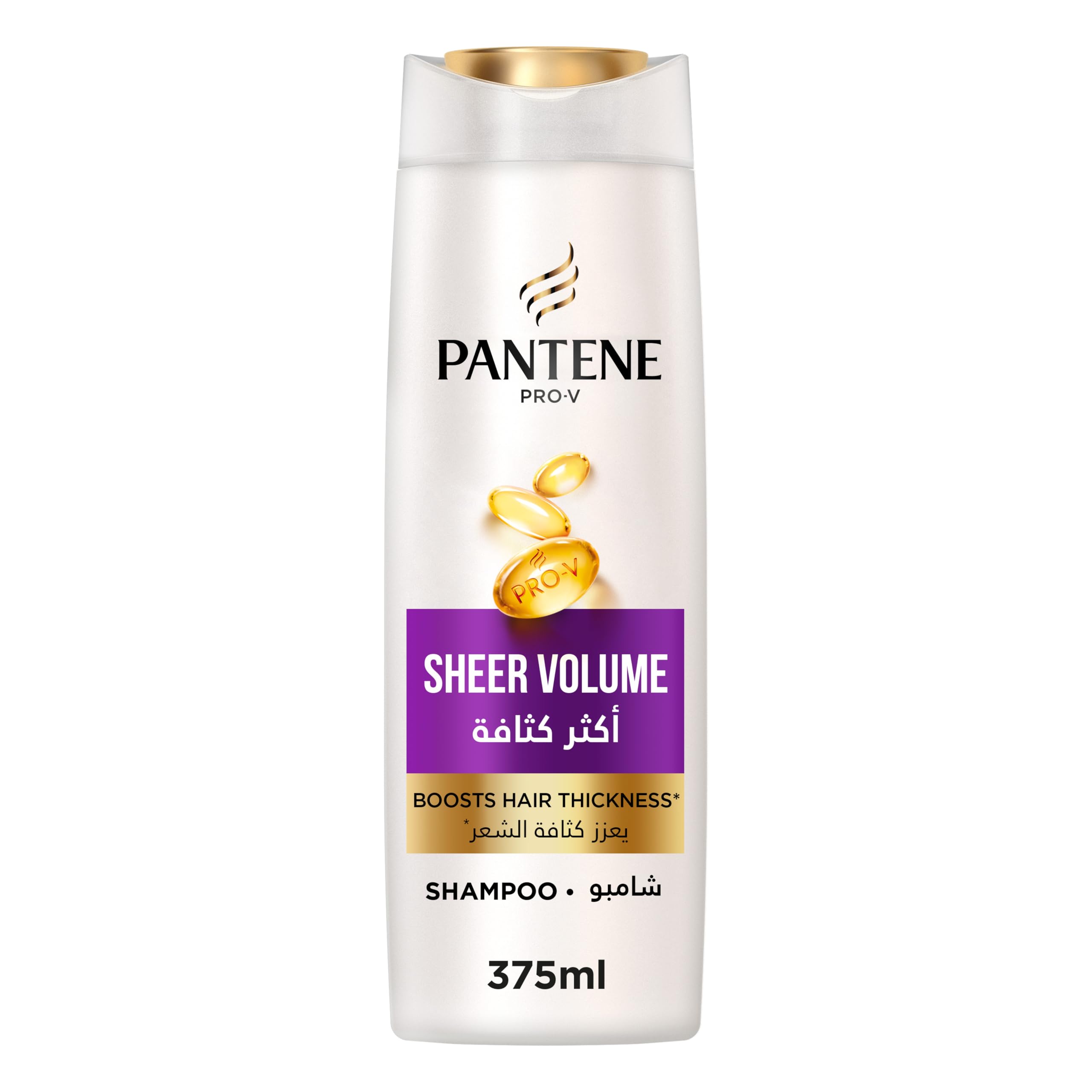 Pantene Pro-V Sheer Volume Shampoo, Boosts Hair Thickness, 375 ml