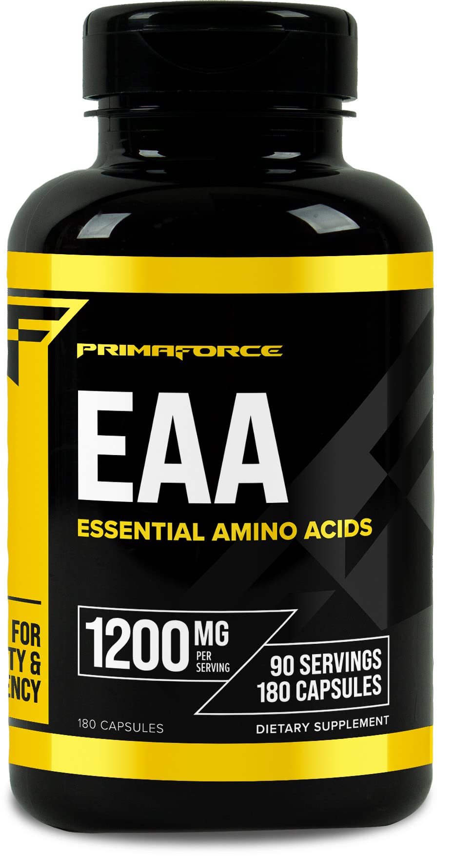 Primaforce EAA Capsules 1200mg: 180 Caps Essential Amino Acids - Non-GMO, Gluten-Free, Vegetarian