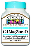 21st Century Cal Mag Zinc D3 - ٩٠ قرصًا | دعم العظام والمناعة